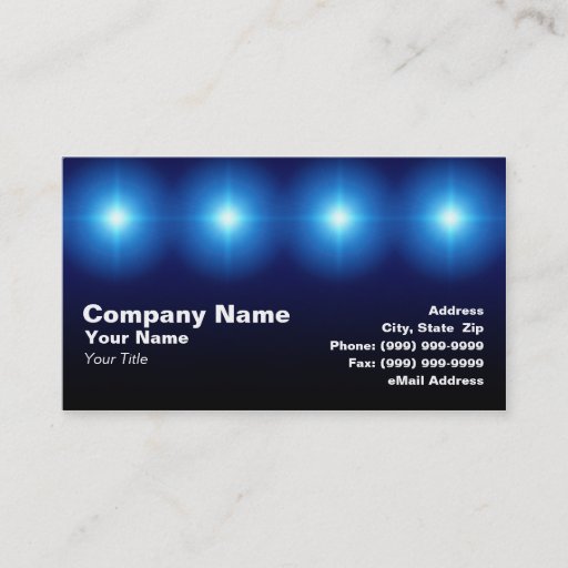 Customizable 3D Blue Lights Business Card Templates