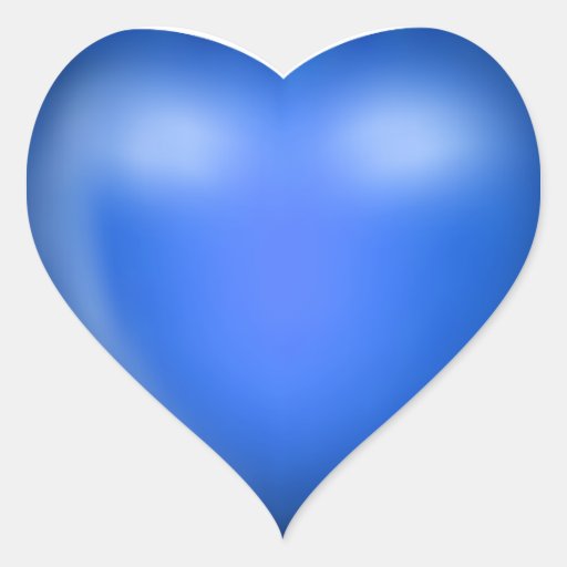 3D Blue Love Heart Heart Sticker | Zazzle