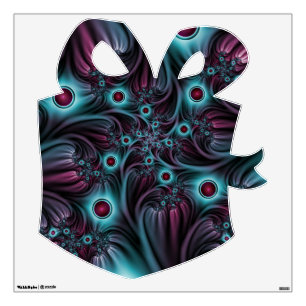 3D Blue Pink Abstract Fractal Art Christmas Gift Wall Decal