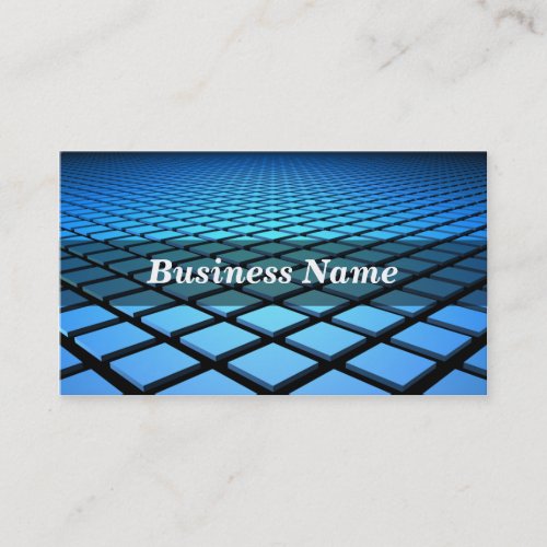 3D Blue Tiles Background Business Card Templates