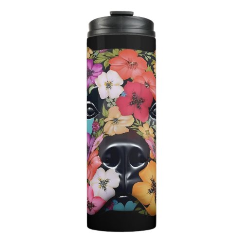 3D Boxer Floral Thermal Tumbler