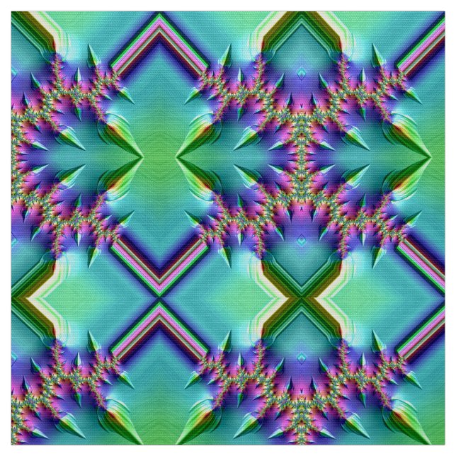 3D BRIGHT! ~ Green Purple Pink Aqua ~ Cute Fabric (Swatch)