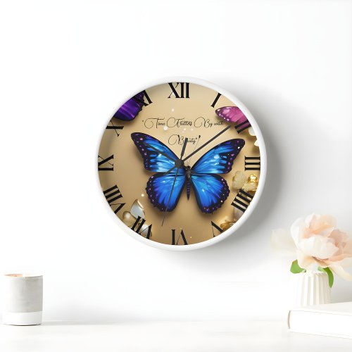 3D Butterfly Art Custom Silicone Strap Watch Clock