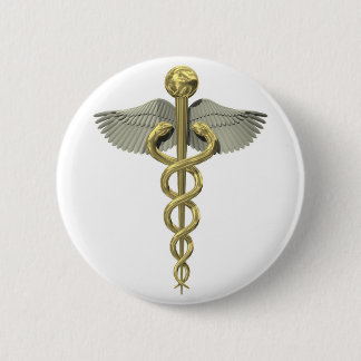 3D Caduceus Button for Medical Occupations