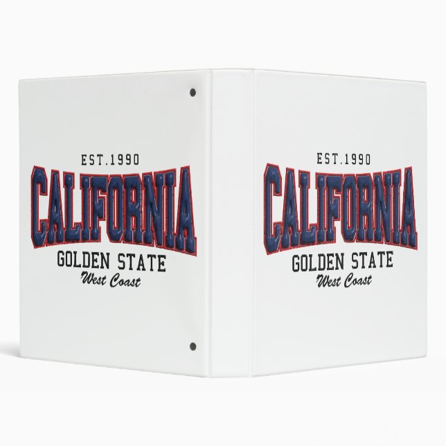 3D California  3 Ring Binder (Background)