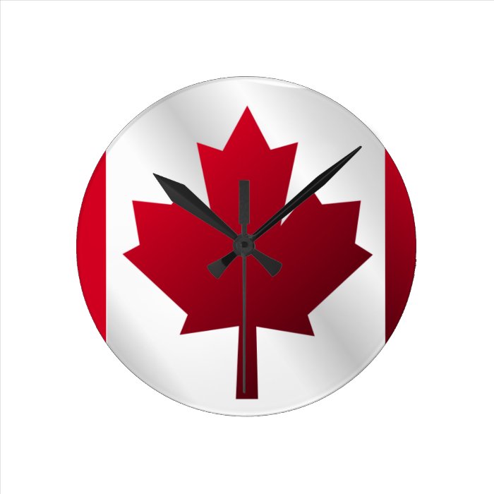 3D Canada Flag Wallclocks