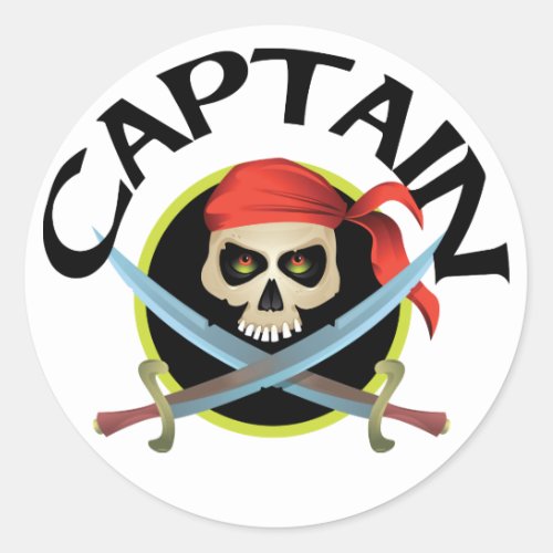 3D Captain Classic Round Sticker