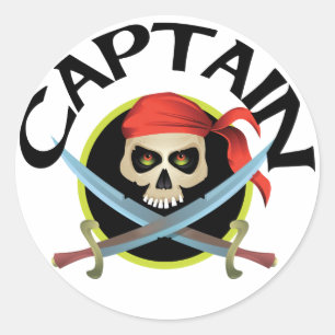 3D Captain Classic Round Sticker