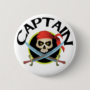 3D Captain Pinback Button