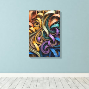 3D Cardboard Swirls Wall Art - Colorful Quilling