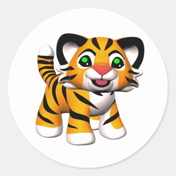 3d cartoon tiger cub stickers 2010 marianne gilliand all rights