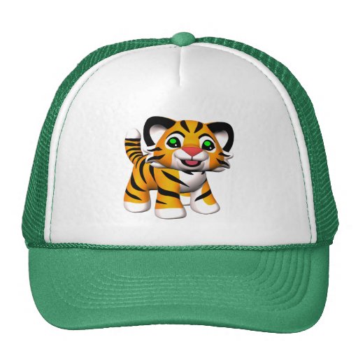 3D Cartoon Tiger Cub Trucker Cap Trucker Hat | Zazzle