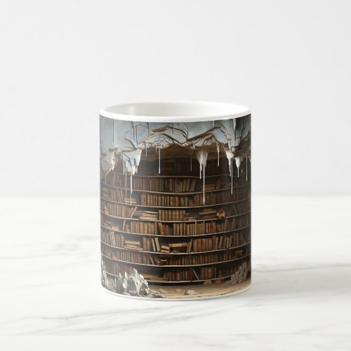 3D Cave Bookshelf  Mug