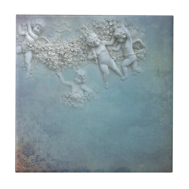 3D Cherubs Ceramic Tile (Front)