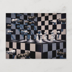 3D chess postcard