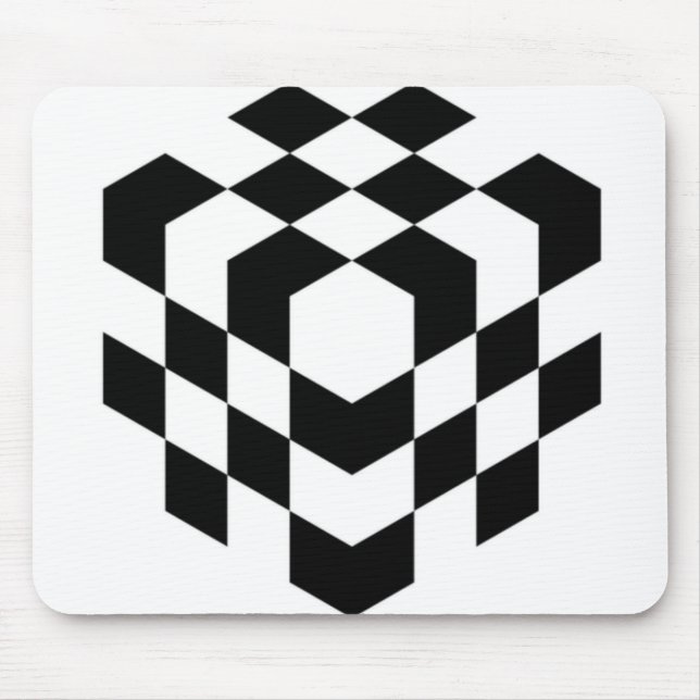 3d chessboard cube mouse pad (Front)