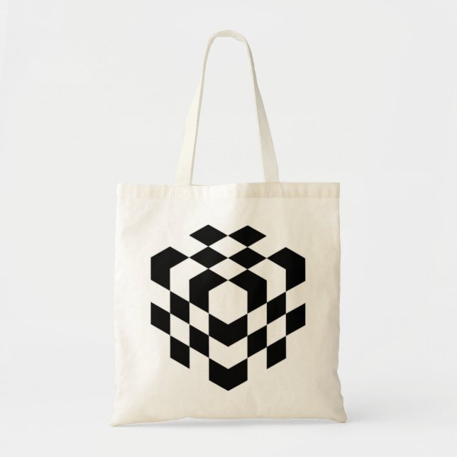 3d chessboard cube tote bag (Front)