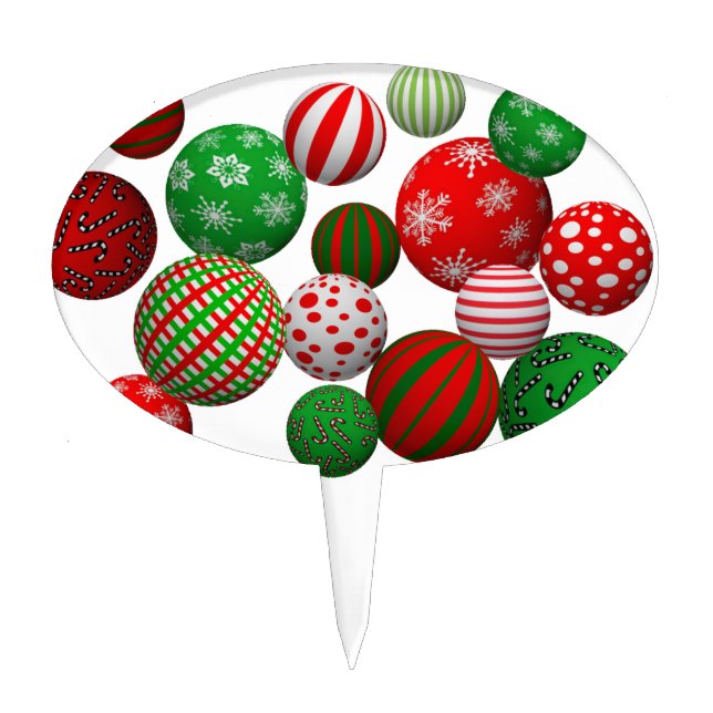 3D Christmas Balls Cake Topper (Front)