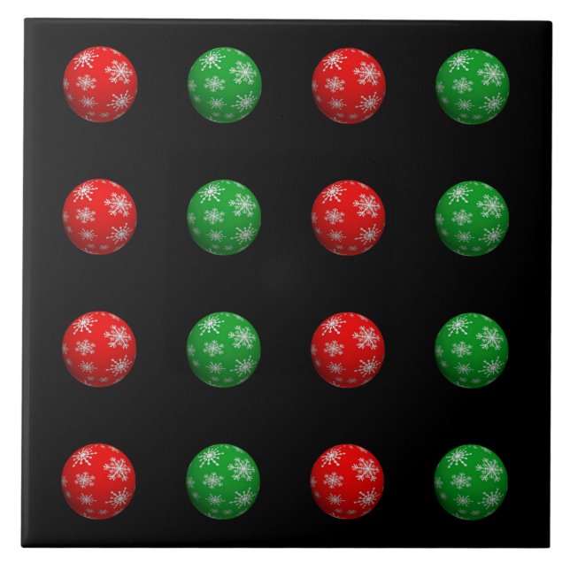 3D Christmas Balls Ceramic Tile (Front)