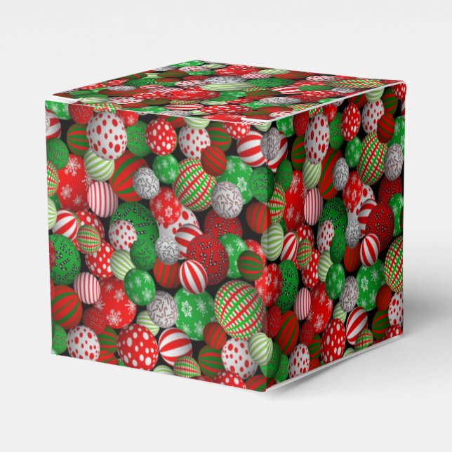 3D Christmas Balls Favor Boxes (Front Side)