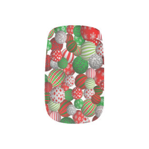 3D Christmas Balls Minx Nail Wraps