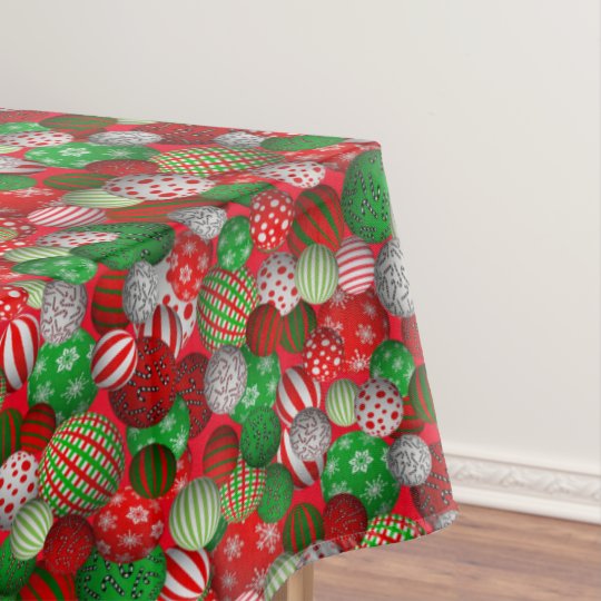 3D Christmas Balls Tablecloth | Zazzle.com