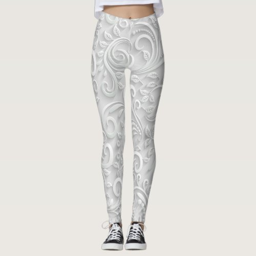 3D CHRISTMAS FLORAL LEGGINGS