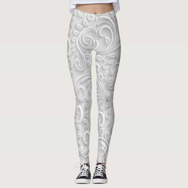 "3D CHRISTMAS FLORAL" LEGGINGS (Front)