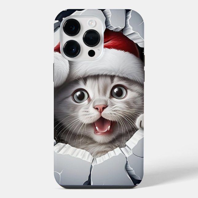 3D Christmas Kitten  Iphone Case (Back)