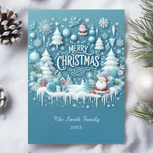 3D Christmas Santa Greeting Holiday Card