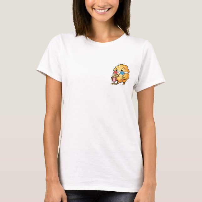 3D Cinema Popcorn Mascot T-Shirt (Front)