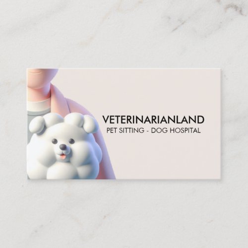 3D Clay Plastic Dog Veterinarian Character Business Card