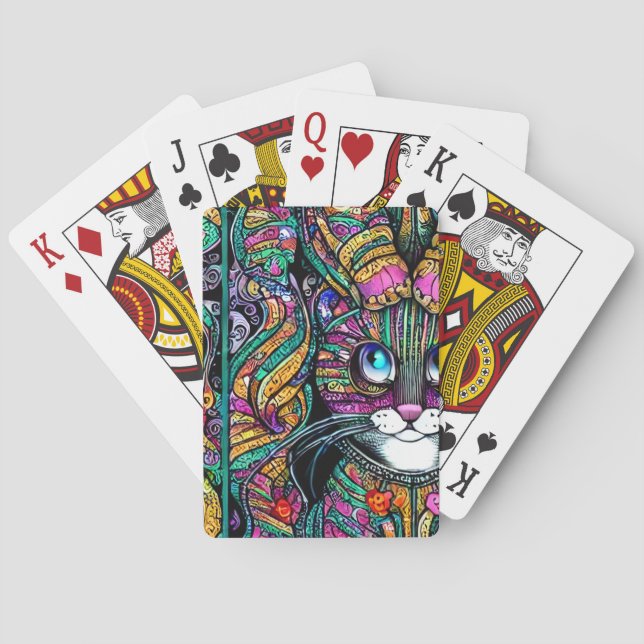 3D Clear Very Little Cute Full Body Beautiful Cat Poker Cards (Back)