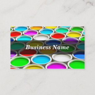 3D Colored Paint Cans (Random) Business Card