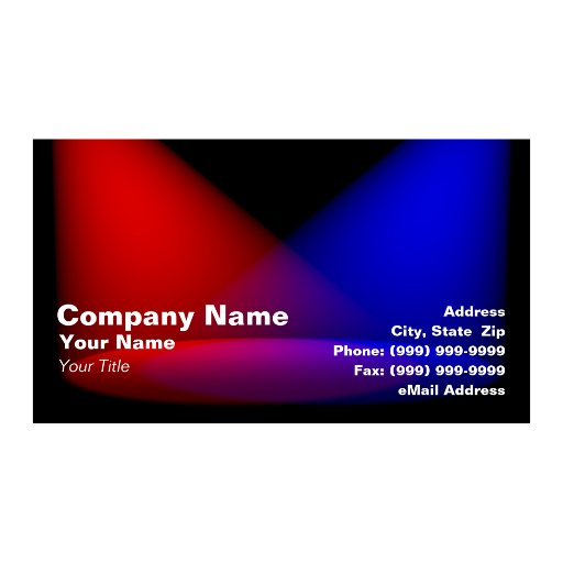 Customizable 3D Colored Spotlights (Red &amp; Blue) Business Cards