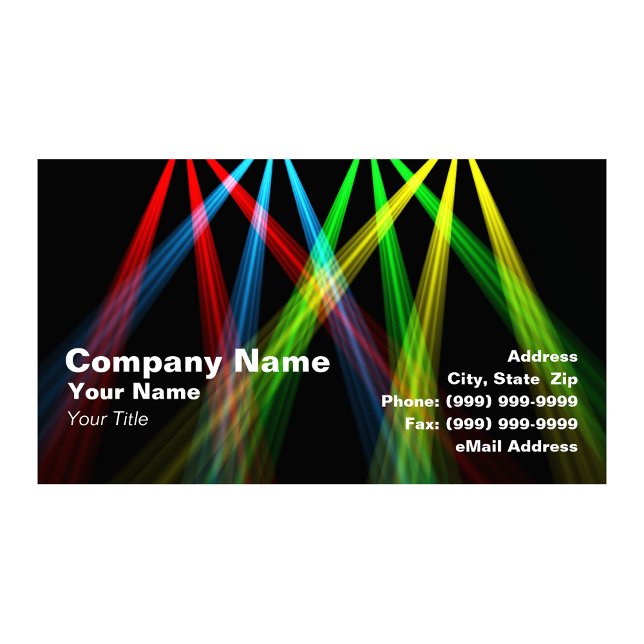 3D Colored Spotlights (RGBY) Business Card (Creator Uploaded)