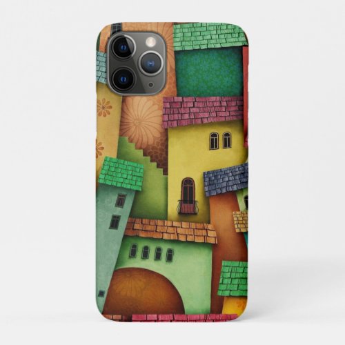 3D Colorful Abstract Houses  _ Unique Art design  iPhone 11 Pro Case