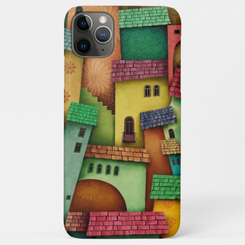 3D Colorful Abstract Houses  _ Unique Art design  iPhone 11 Pro Max Case