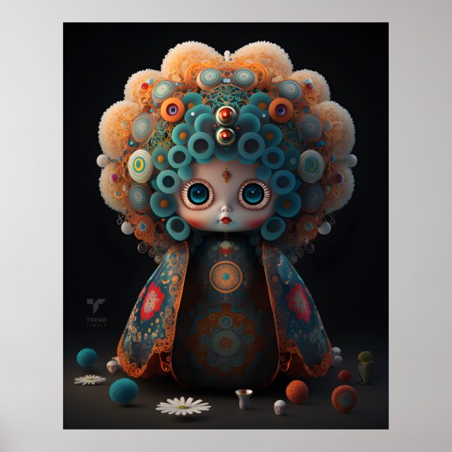 3D Colorful Anime Doll - Takashi Murakami Poster (Front)