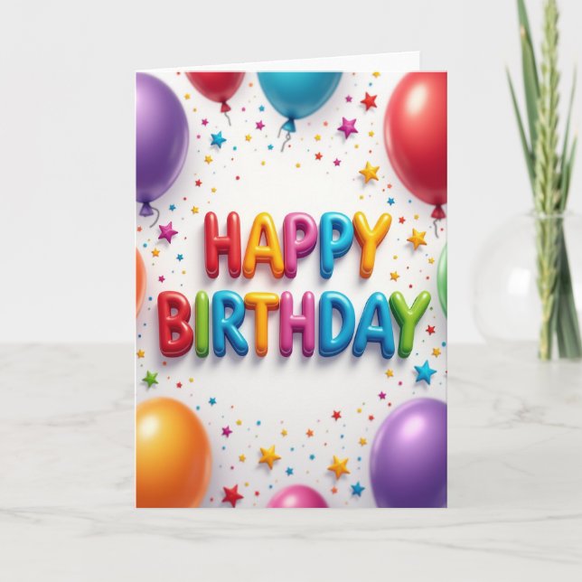 3D Colorful Birthday Card (Front)