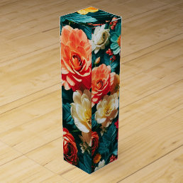 3D Colorful Flower Wine Gift Box