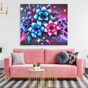 3D Colorful Flowers  Canvas Print