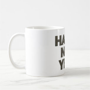 3D Colorful Happy New Year Typography Illustration Coffee Mug