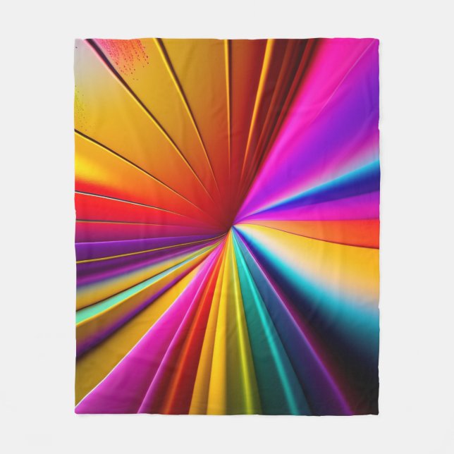 3D Colors Rays Abstract Geometric Fleece Blanket (Front)