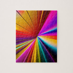 3D Colors Rays Abstract Geometric Jigsaw Puzzle