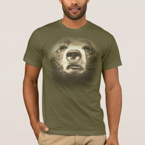 3D Cool Bear Face Wildlife T_Shirt