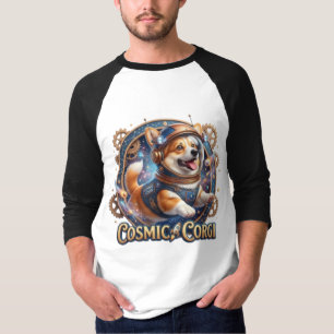 3D Cosmic Corgi Astronaut Space Explorer Funny Dog T-Shirt