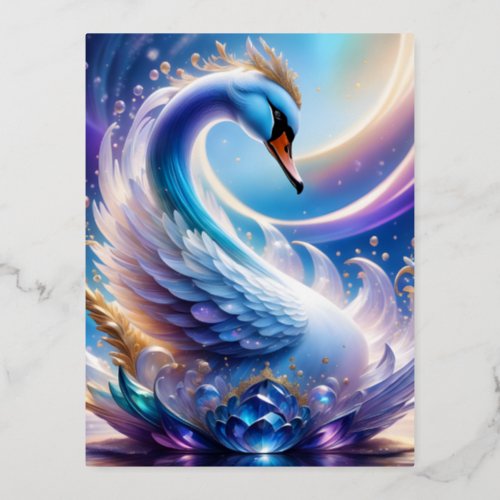 3d Crystal Swan is a 3D printing company that cre Foil Holiday Postcard