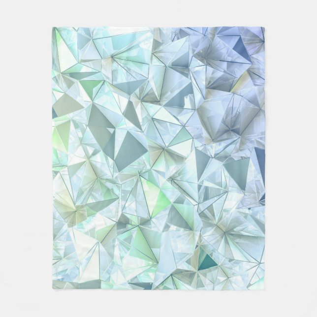 3D crystal triangle, illustrative rendering. Fleece Blanket (Front)