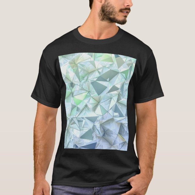 3D crystal triangle, illustrative rendering. T-Shirt (Front)